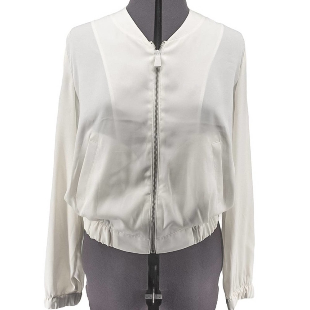 Express Lightweight White Bomber Jacket Small